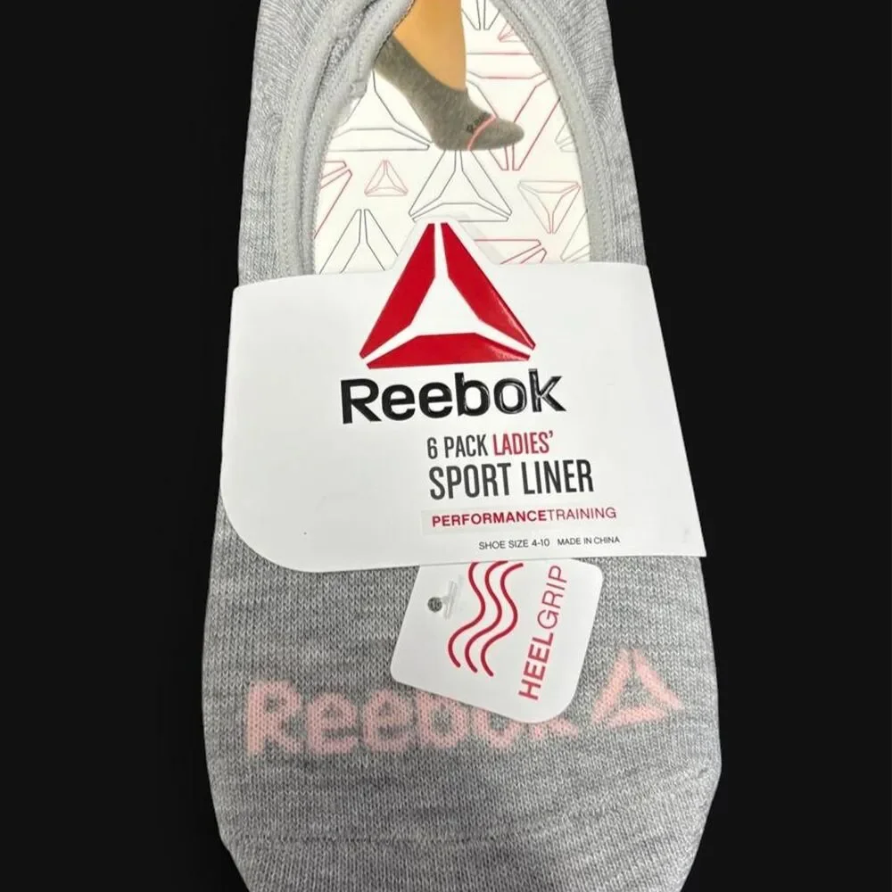 Reebok Women’s 6 Pack Sport Liner Socks Black Shoe Size 4-10